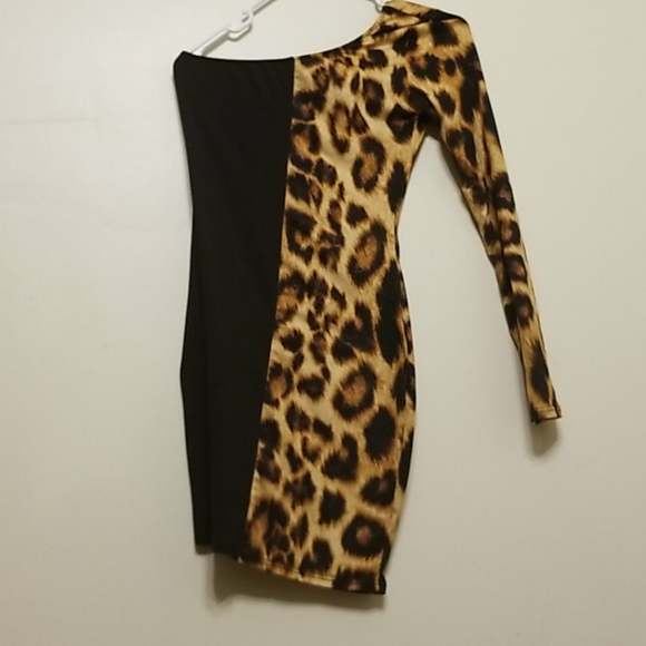 2 tone Bodycon leapord dress - Picture 2 of 4